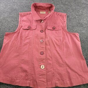 Baxter & Wells Shirt Vest XL Mauve Pink Casual Workwear Cottage Western Country